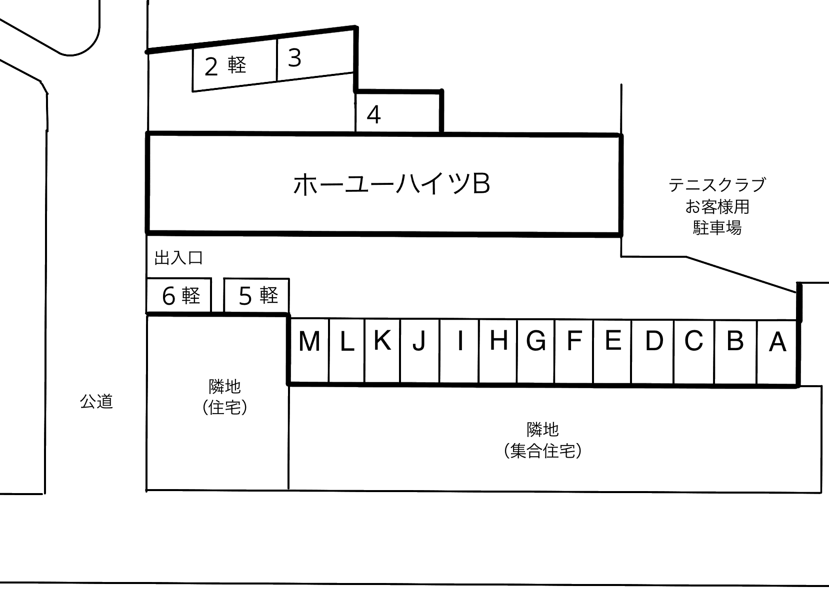 ホーユーハイツ第一駐車場の駐車配置図