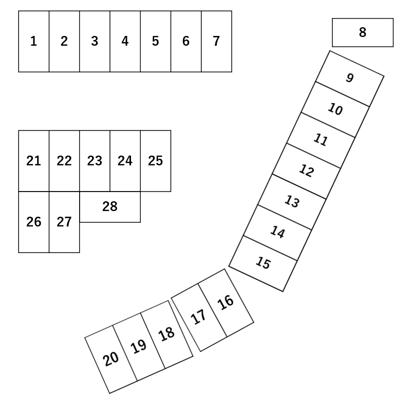 高乗馬モータープールの駐車配置図
