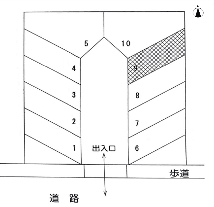寺嶋第1駐車場の駐車配置図