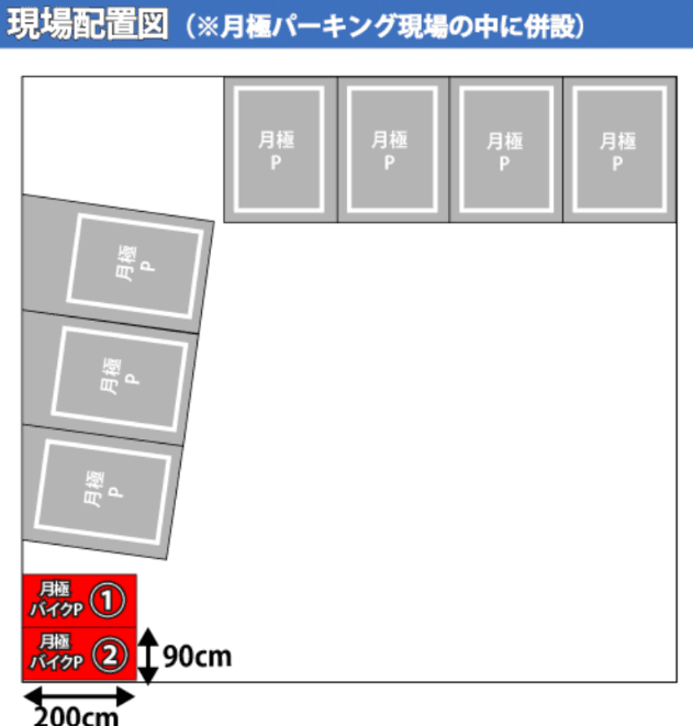 塚越７丁目２バイク駐輪場の駐車配置図