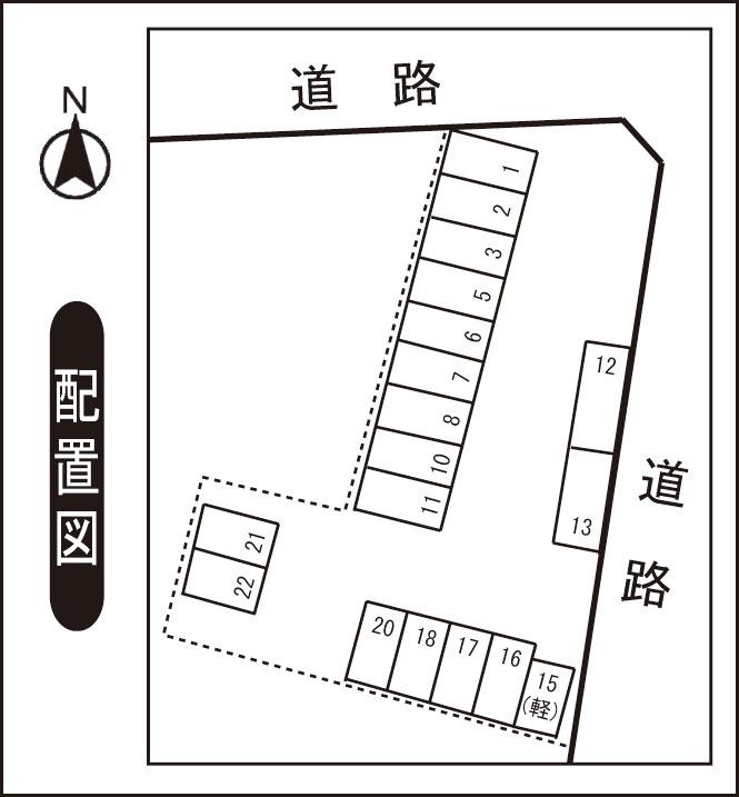 シャルム駐車場の駐車配置図