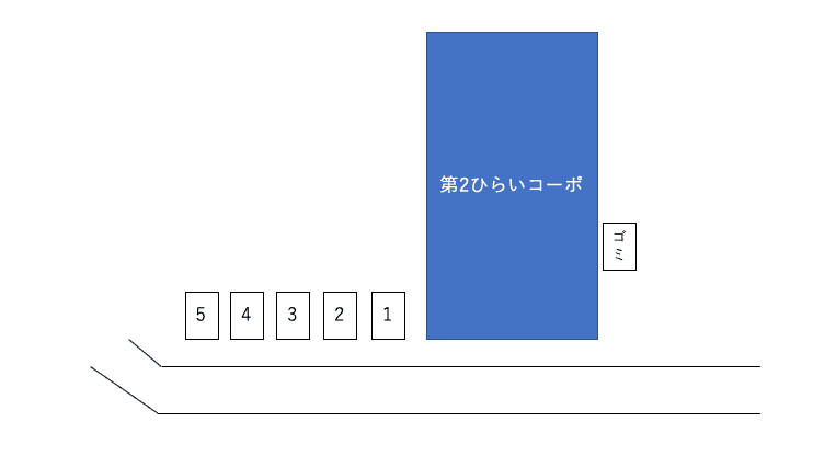 第2ひらいコーポ駐車場の駐車配置図