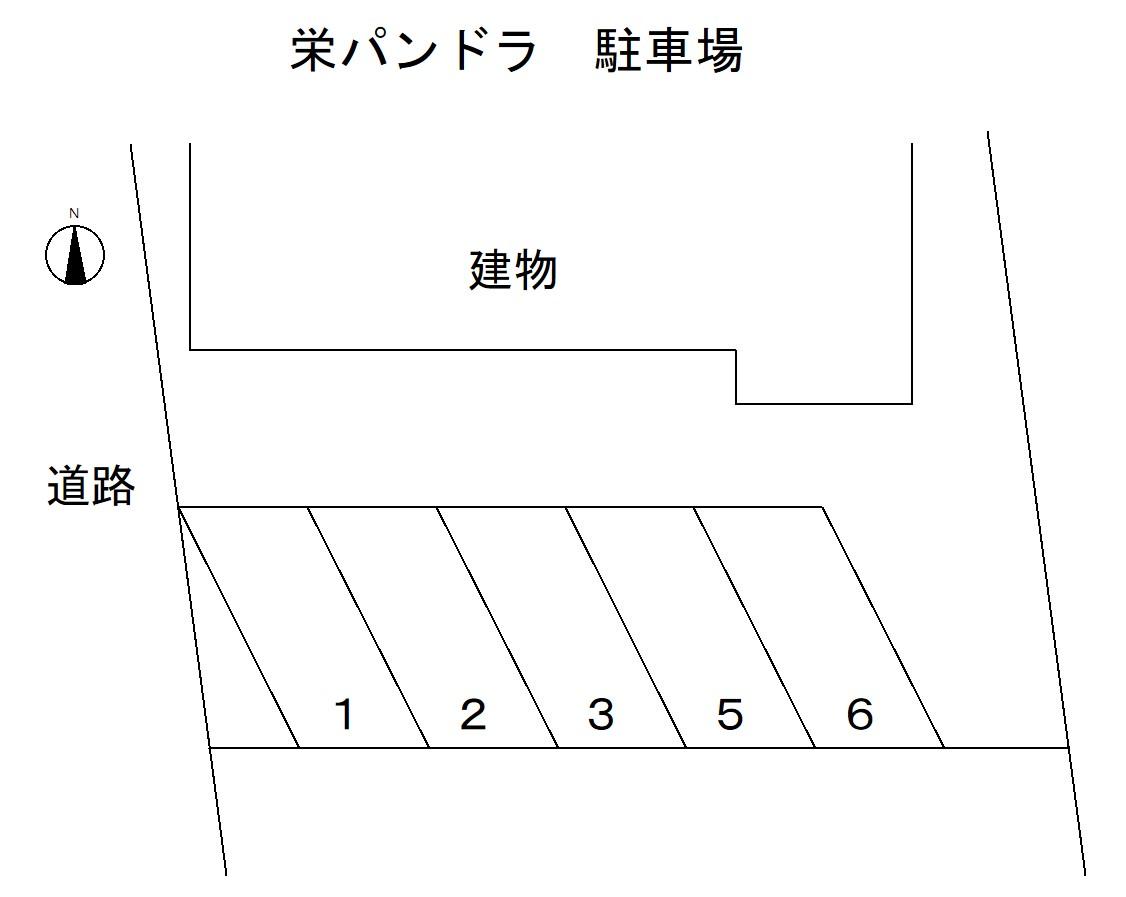 栄パンドラ　駐車場の駐車配置図