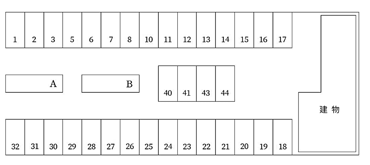 畑ケ田ガレージの駐車配置図