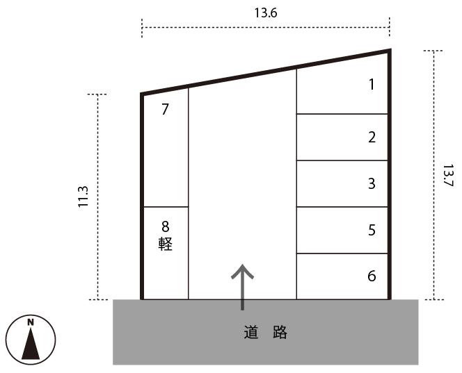 桑原佐伯駐車場の駐車配置図