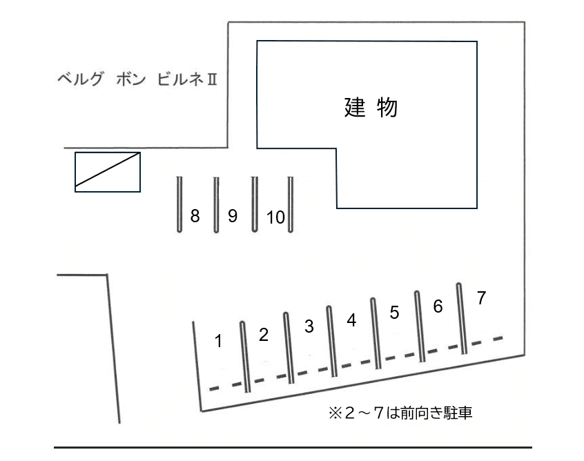 FKベルグ ボン ビルネⅡ駐車場の駐車配置図