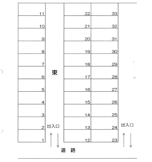 大貫第１駐車場東の駐車配置図