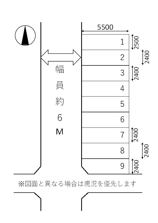 南野駐車場の駐車配置図