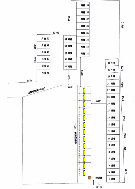 ザ・パーク本町通２丁目２の駐車配置図