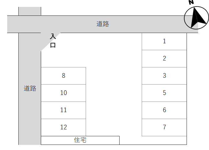 K-0107駐車場の駐車配置図