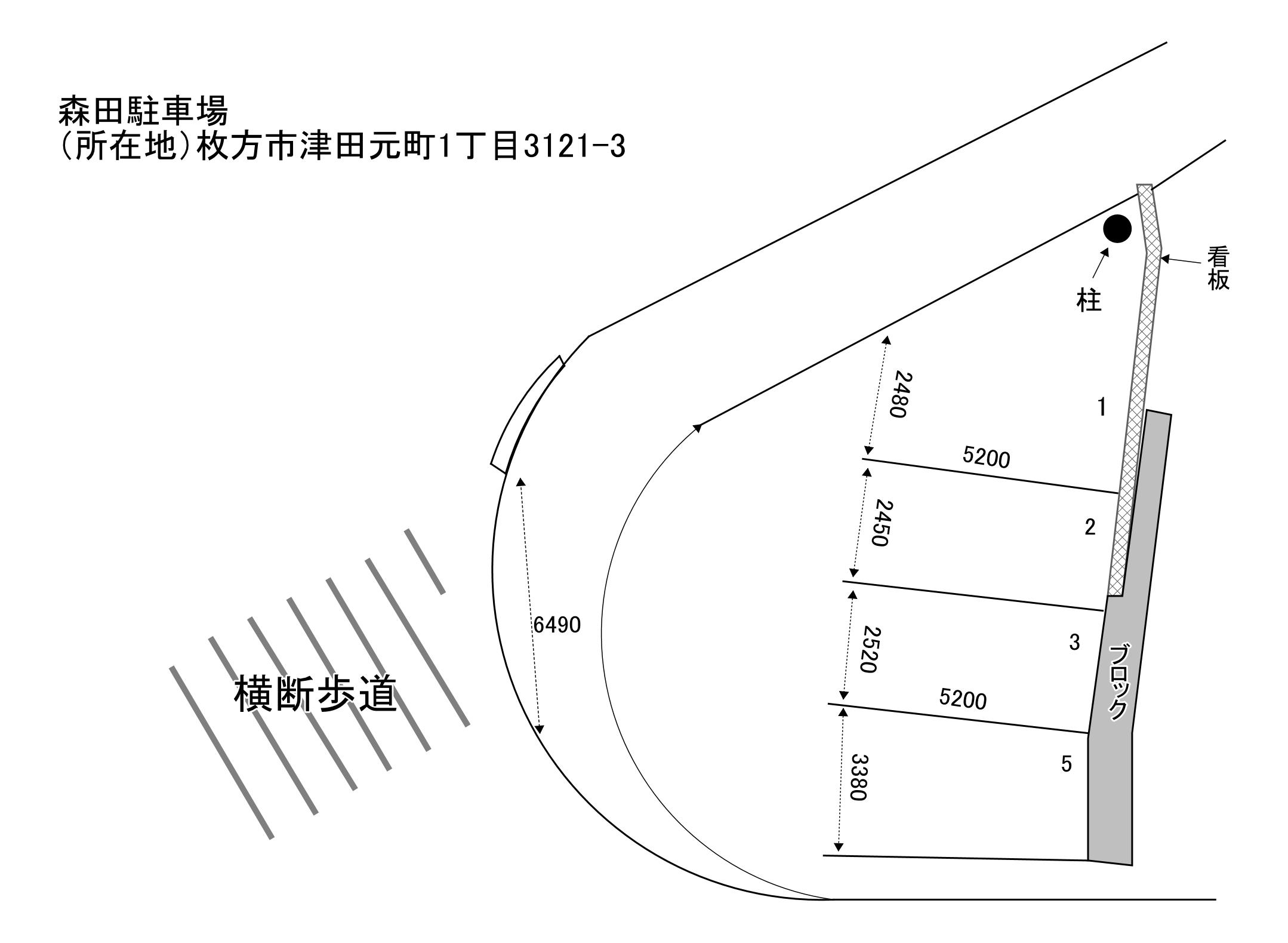 森田駐車場の駐車配置図