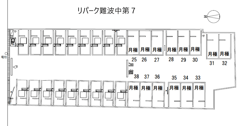 難波中第７の駐車配置図