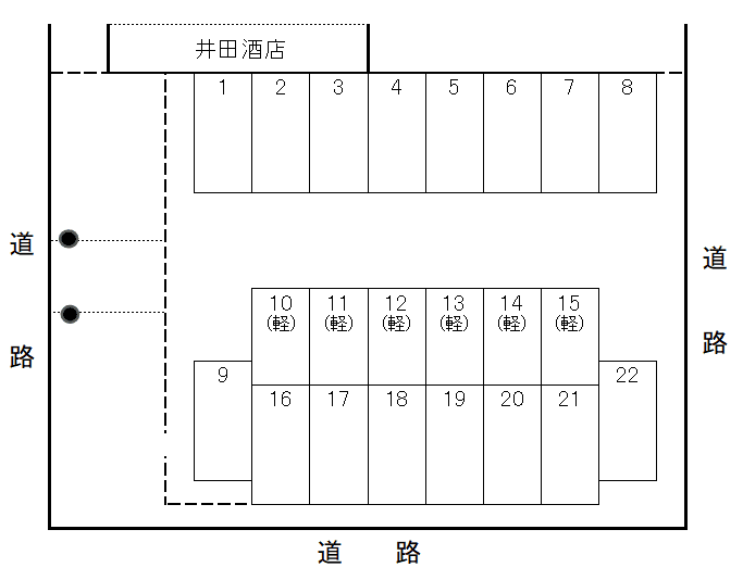 春日３丁目駐車場の駐車配置図