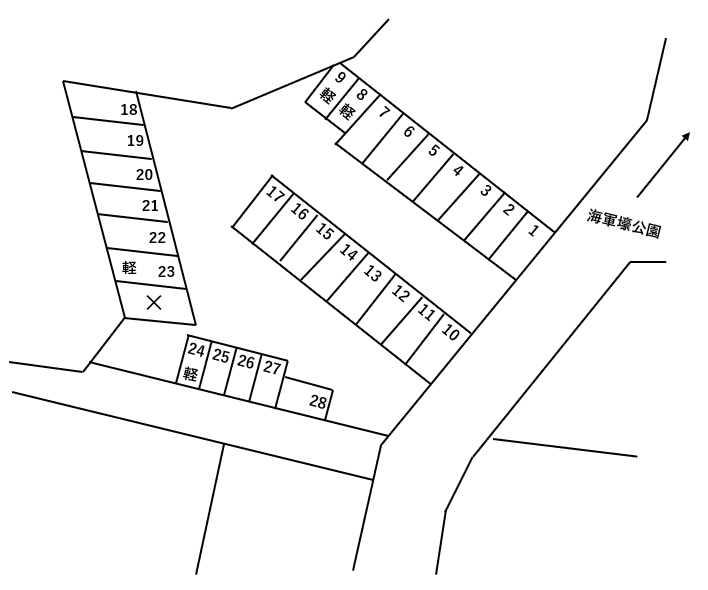 我那覇第一パーキングの駐車配置図