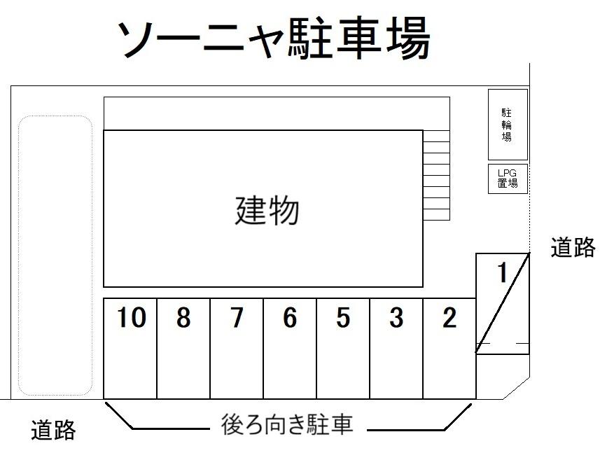 ソーニャ駐車場の駐車配置図