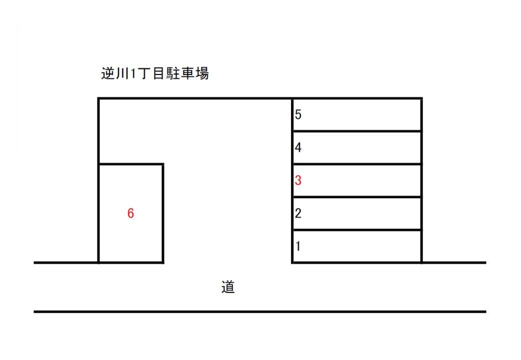 逆川一丁目駐車場の駐車配置図