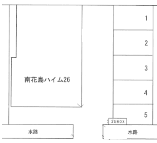 南花島ハイム26駐車場の駐車配置図