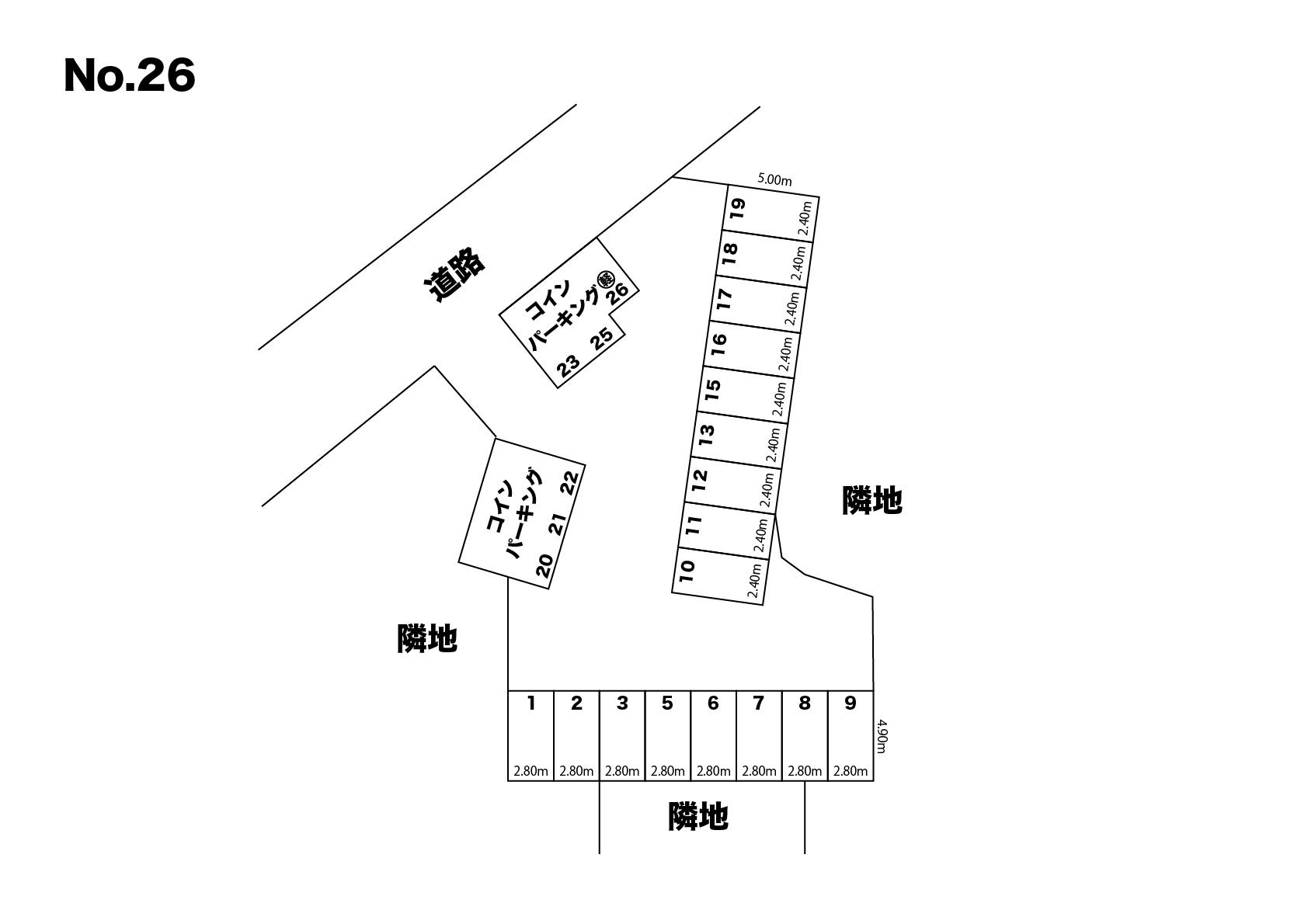 みやび駐車場（No.26）の駐車配置図