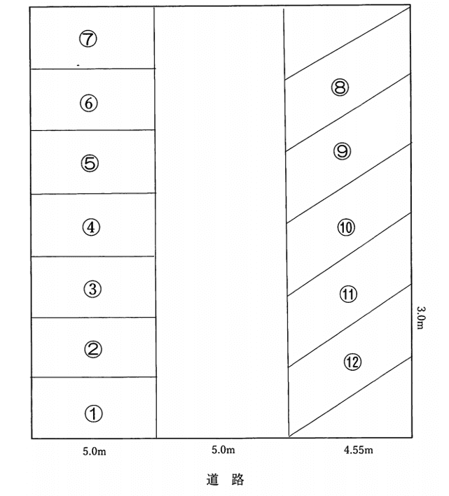 都賀2丁目駐車場の駐車配置図