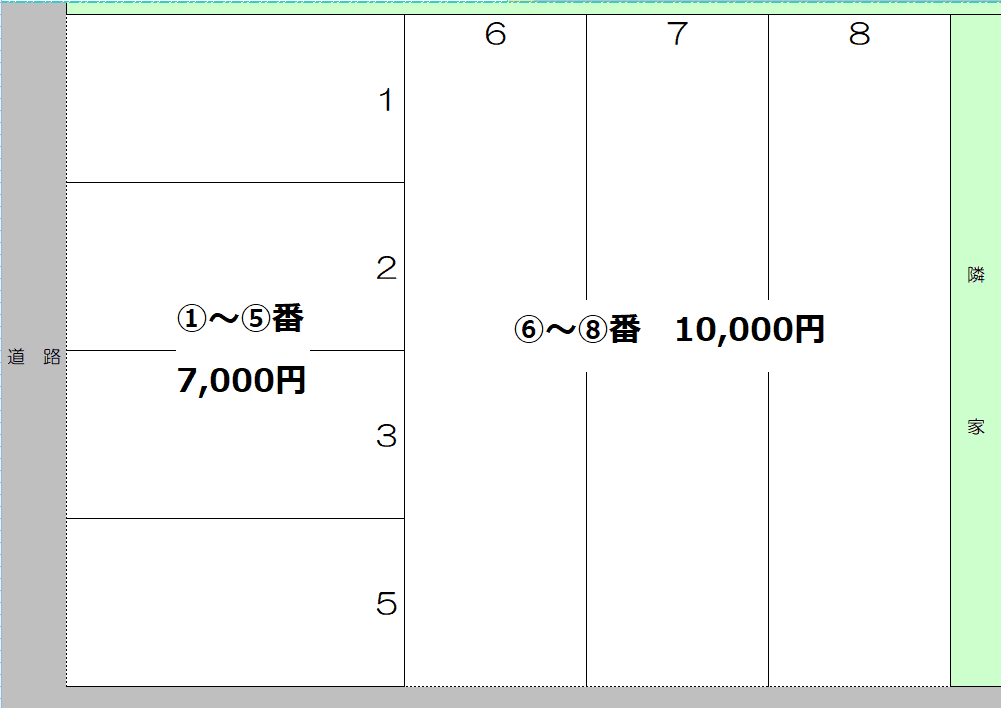 A.I.駐車場の駐車配置図