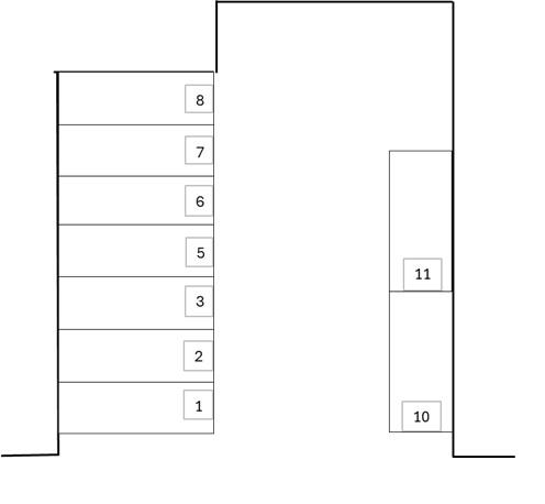山本ガレージの駐車配置図