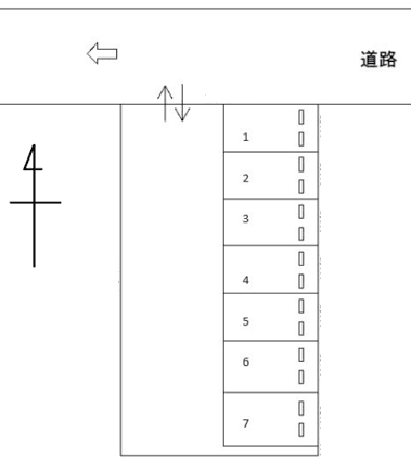 FK長喜町3丁目駐車場の駐車配置図