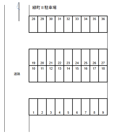 緑町Ⅱ駐車場の駐車配置図