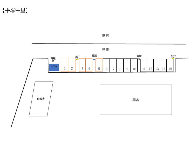 平塚中里駐車場の駐車配置図