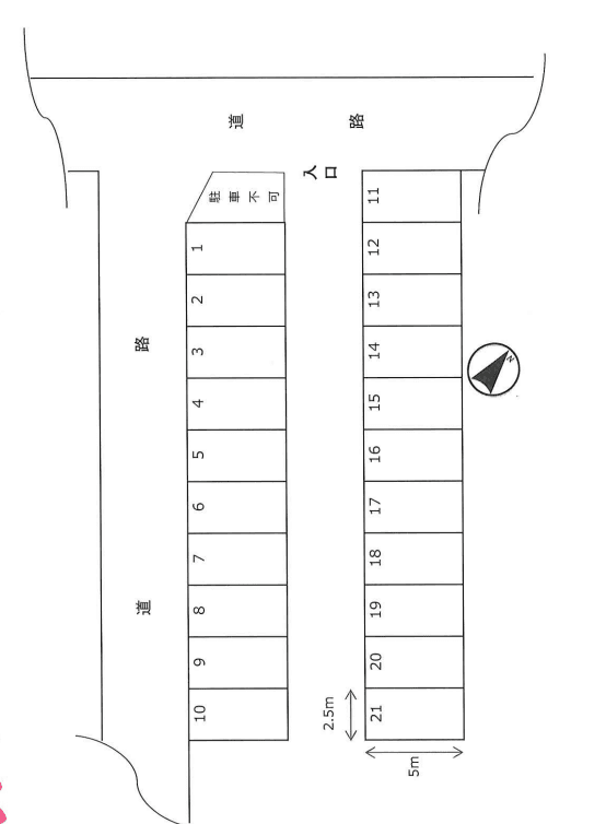 3721駐車場の駐車配置図