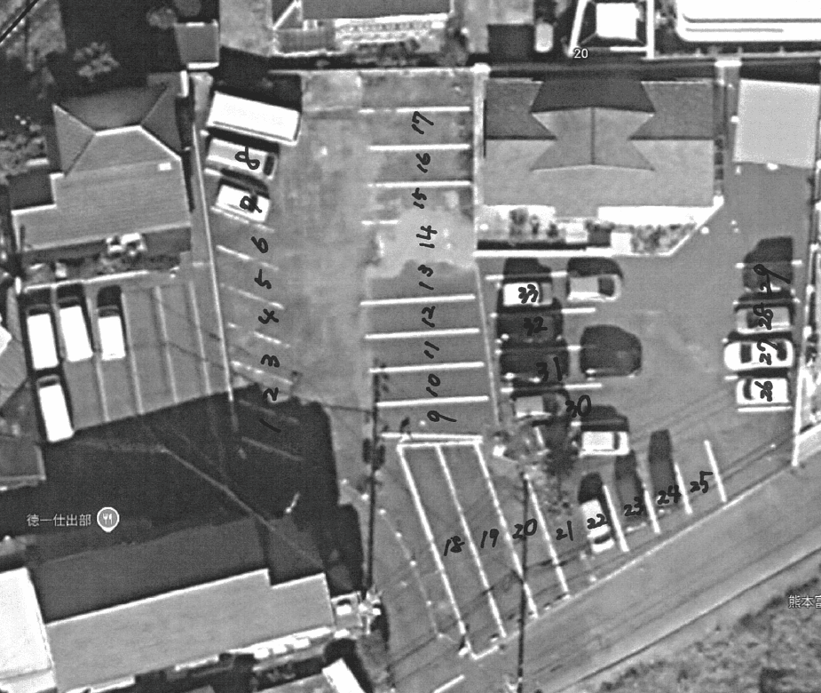 坪井第一駐車場の駐車配置図