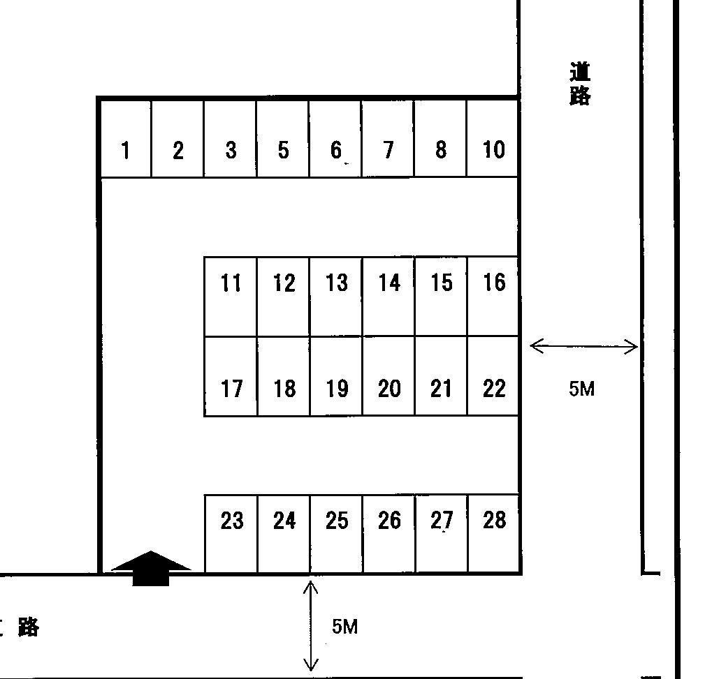 山本駐車場の駐車配置図