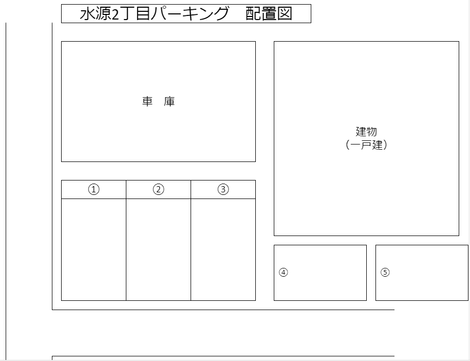 水源2丁目南パーキングの駐車配置図