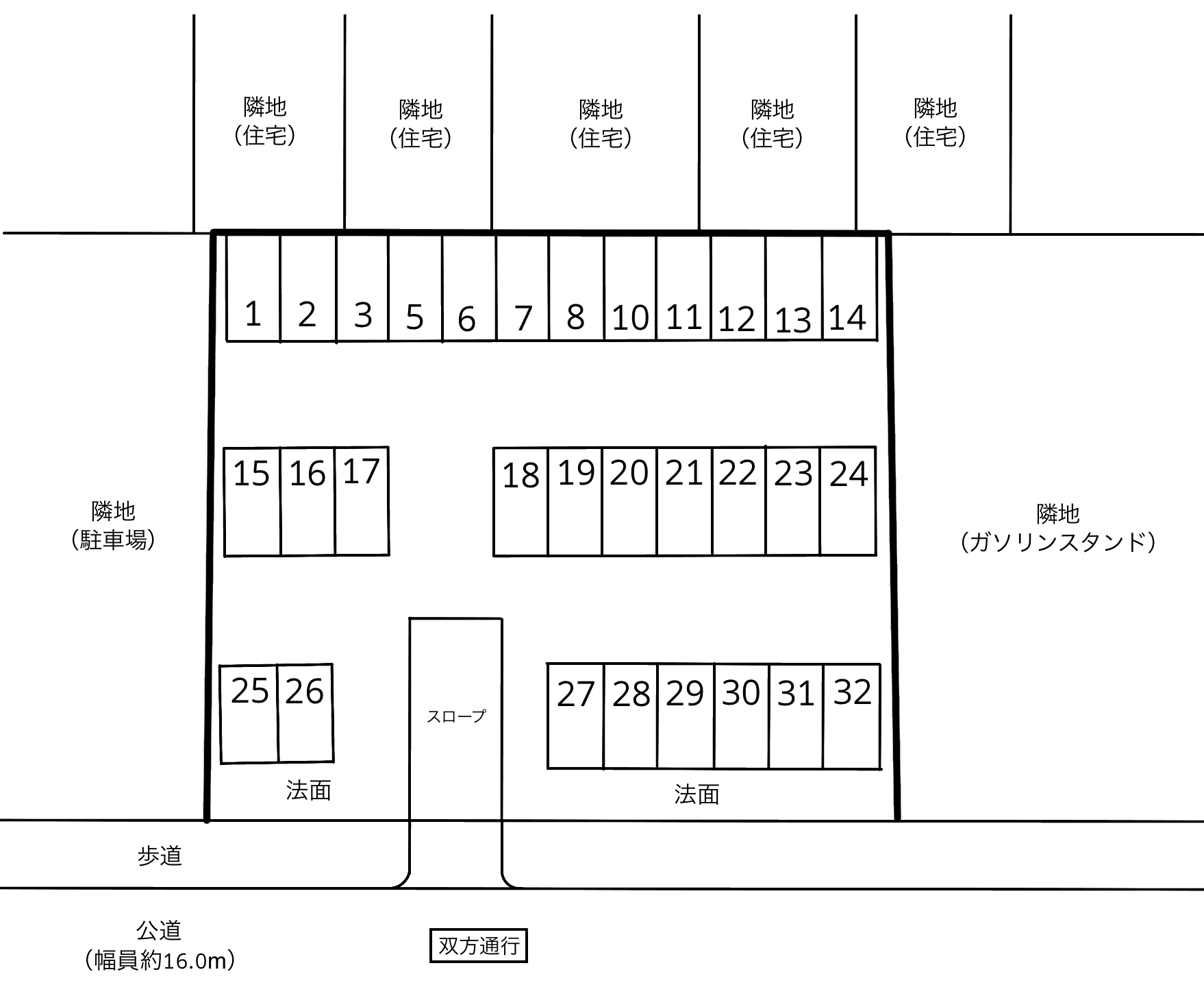 名古屋高坂町第２の駐車配置図