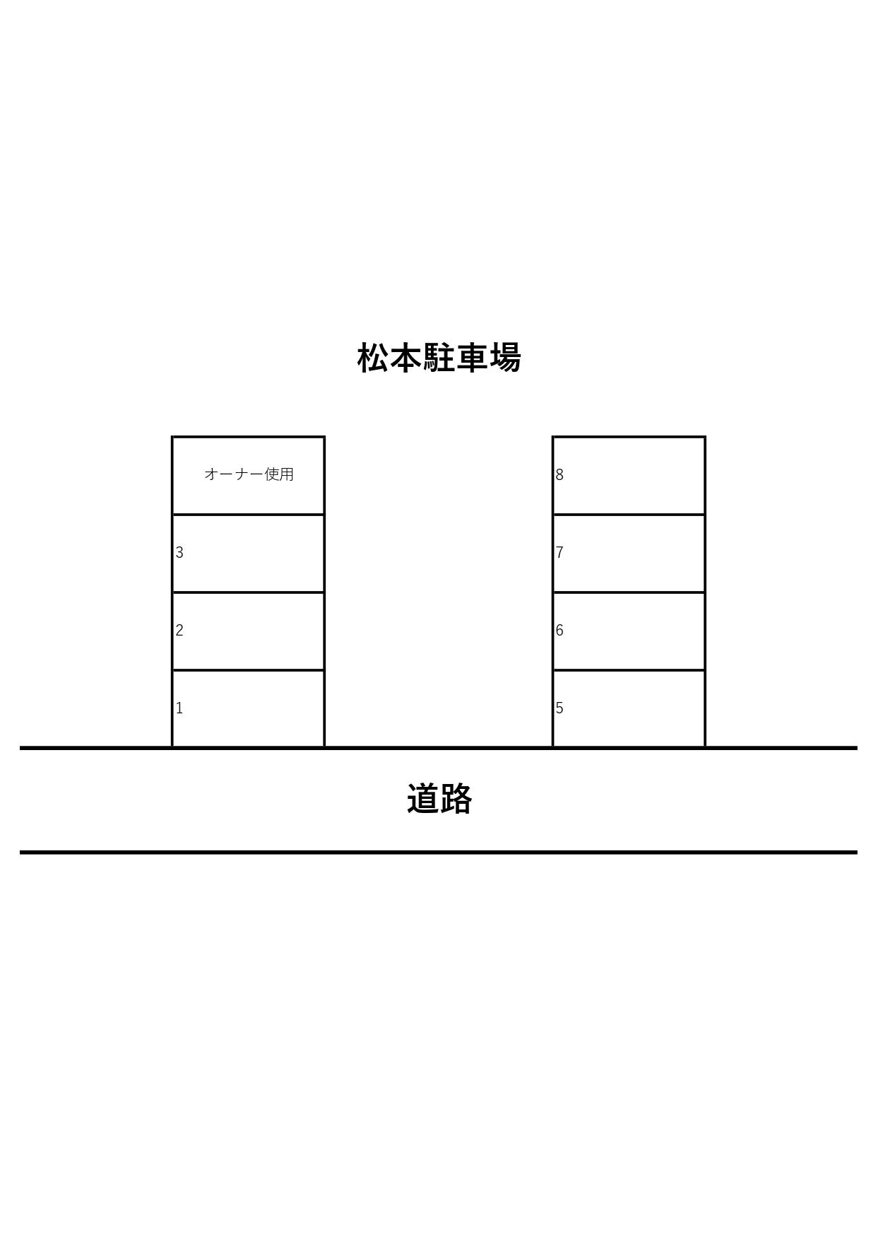 松本駐車場の駐車配置図