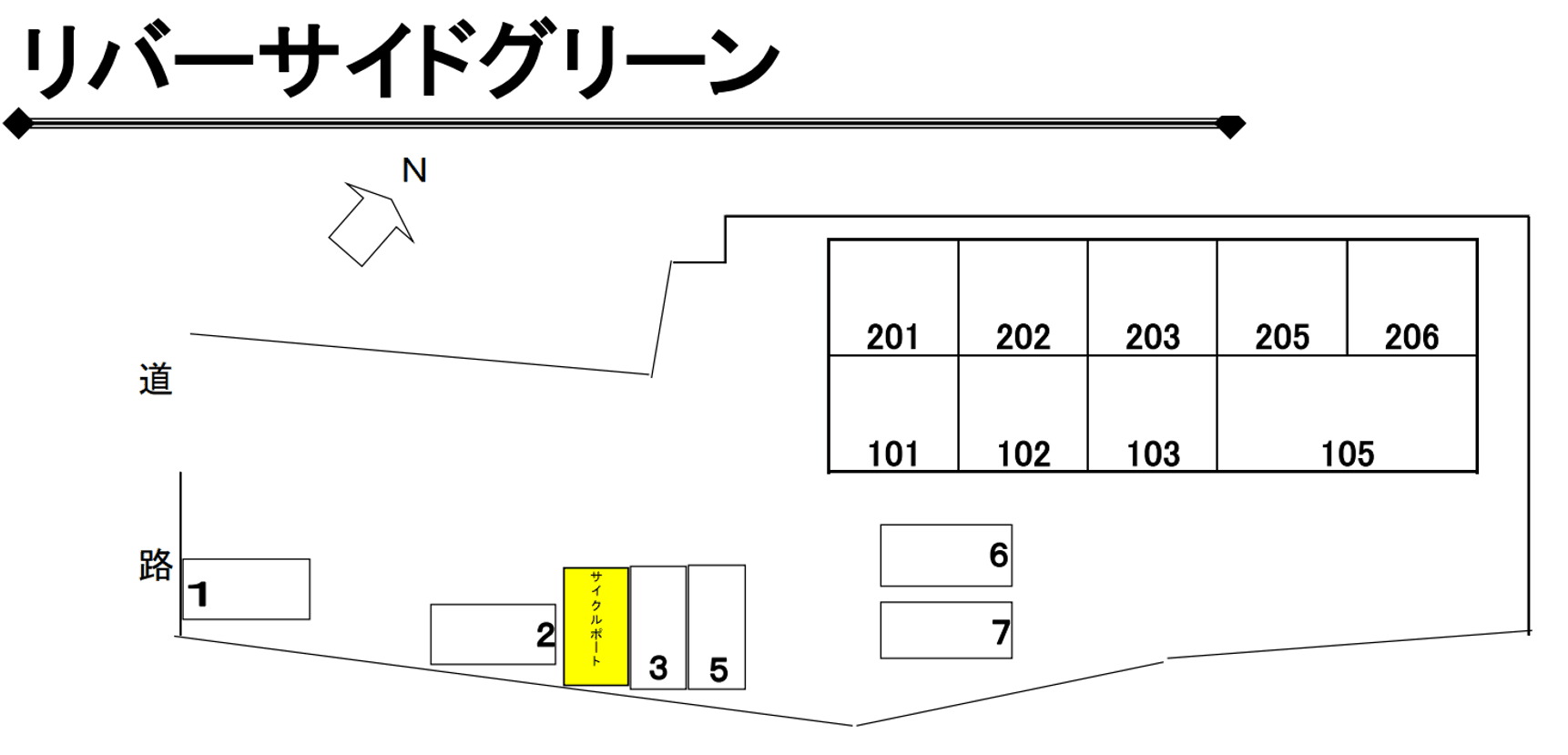 リバーサイドグリーンの駐車配置図