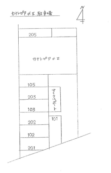 カナトピアαⅡの駐車配置図