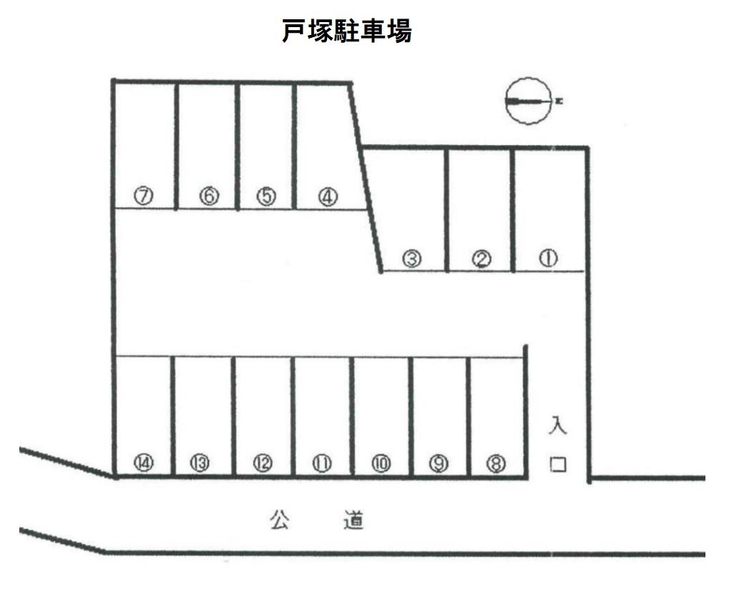 戸塚駐車場の駐車配置図