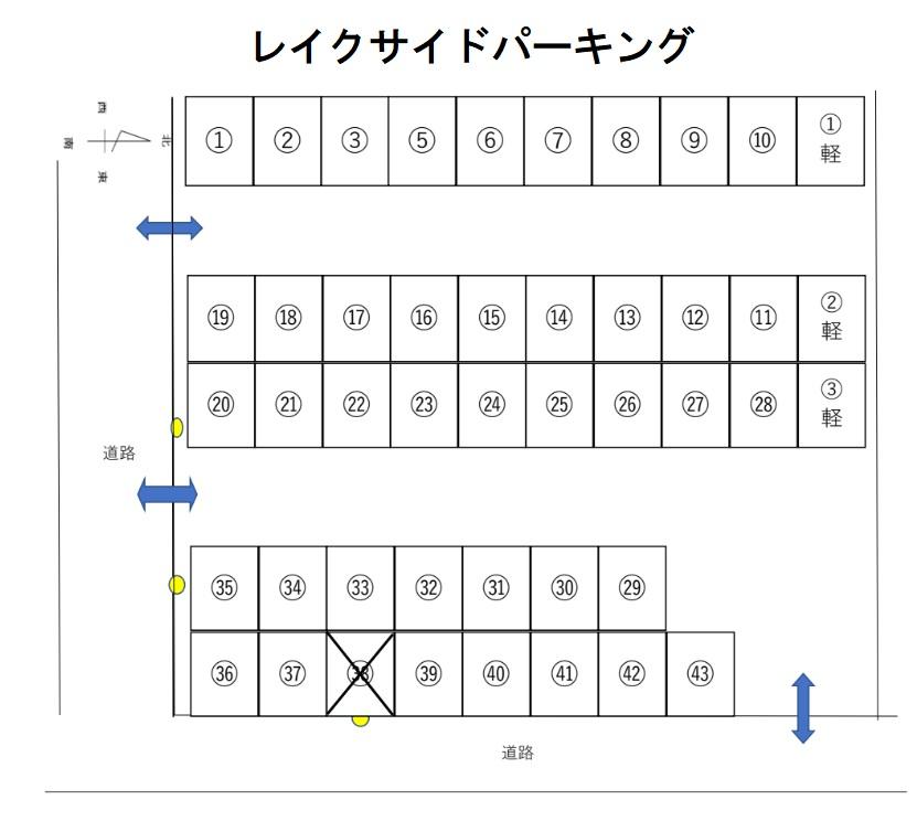 レイクサイドパーキングの駐車配置図