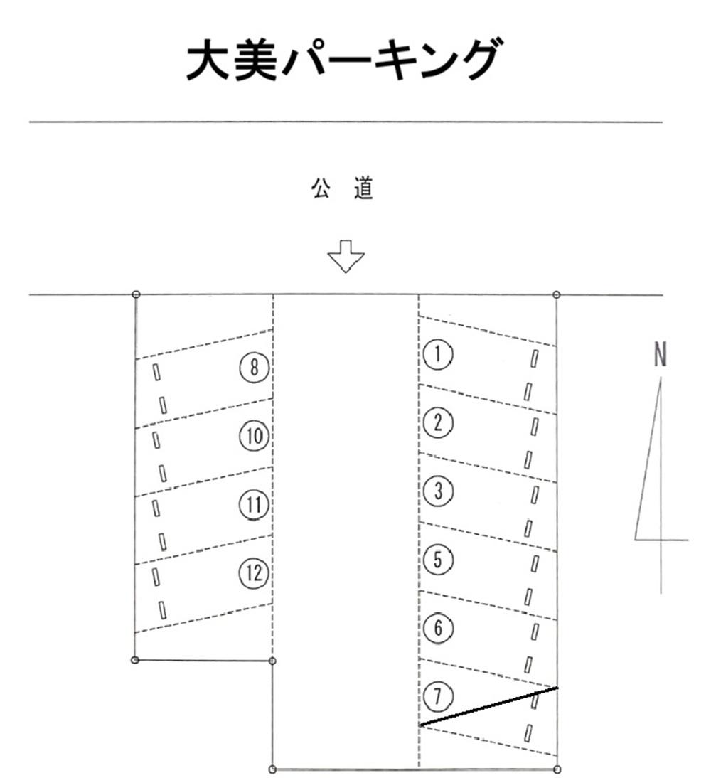 大美パーキングの駐車配置図