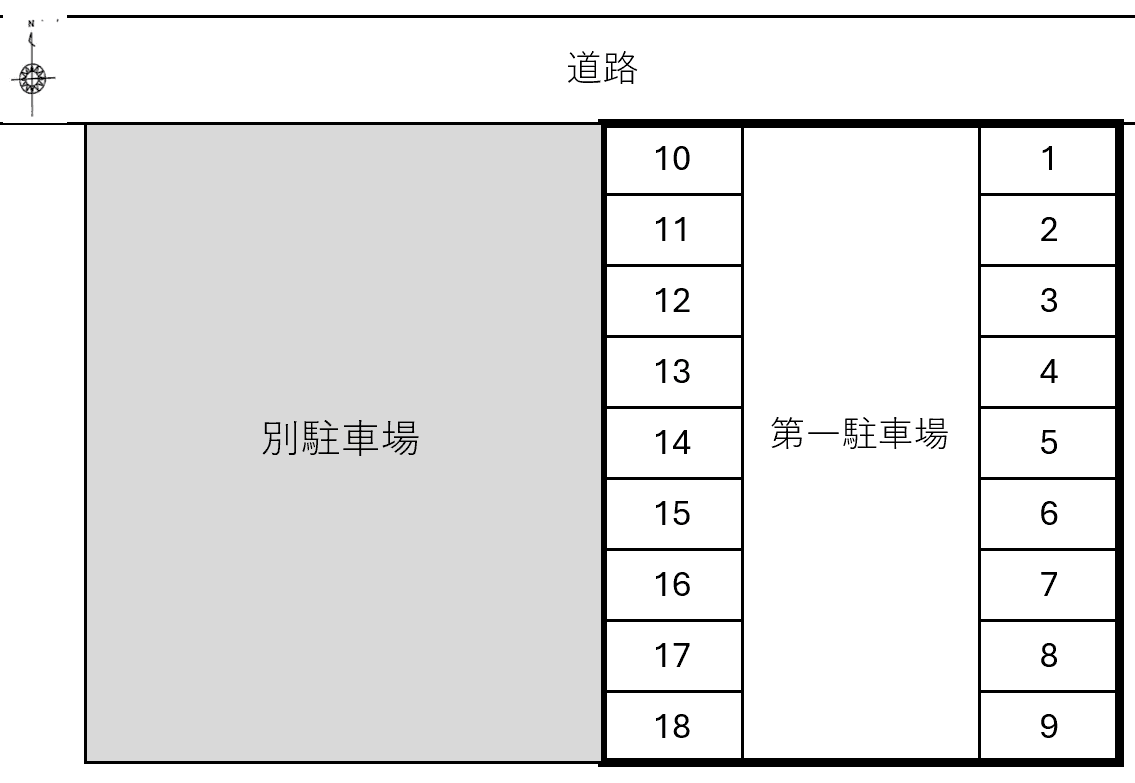 小川町金政第1駐車場の駐車配置図