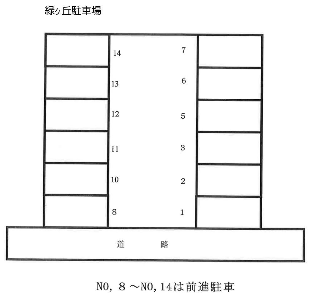 緑ヶ丘駐車場の駐車配置図