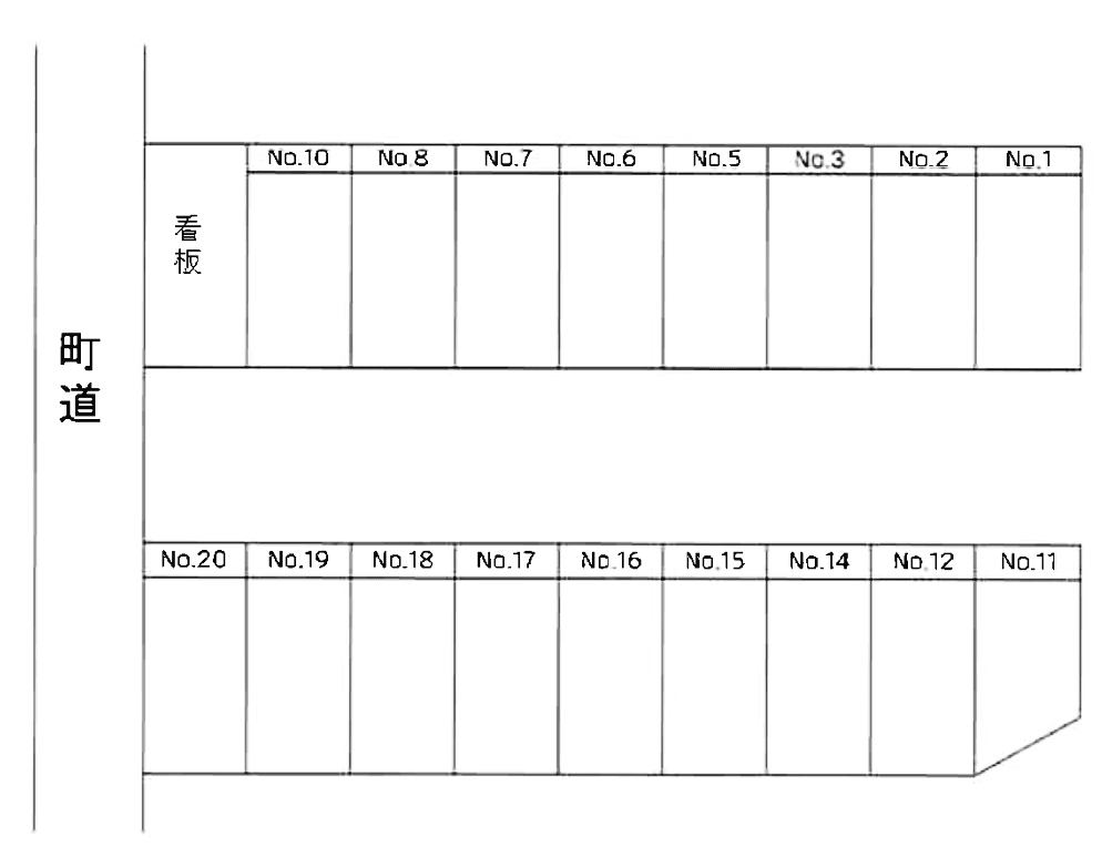 南岩国塩浜駐車場の駐車配置図