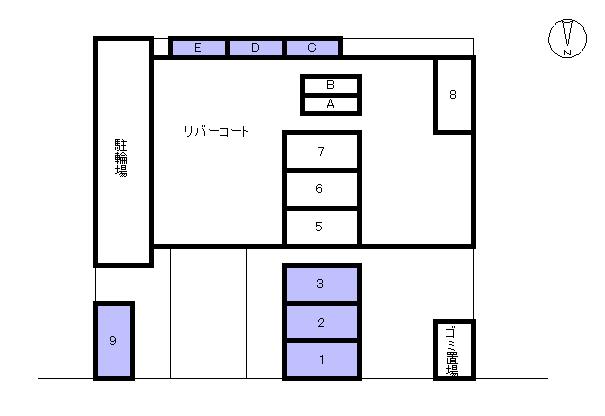 リバーコートの駐車配置図