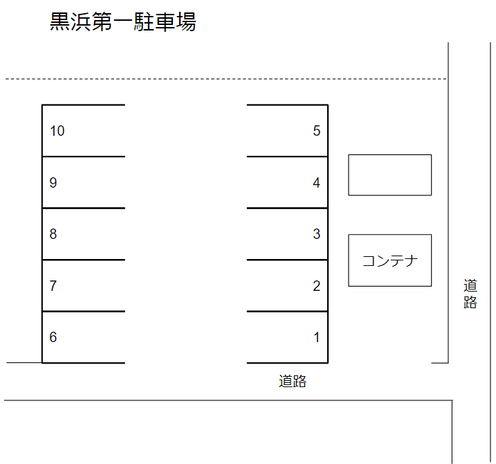 黒浜第一駐車場の駐車配置図