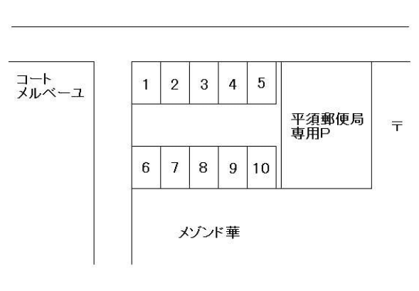 平須町笹沼駐車場の駐車配置図