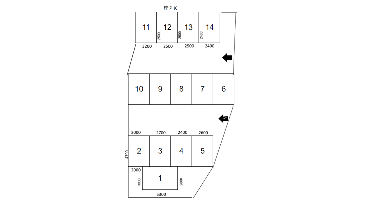 岸PKの駐車配置図