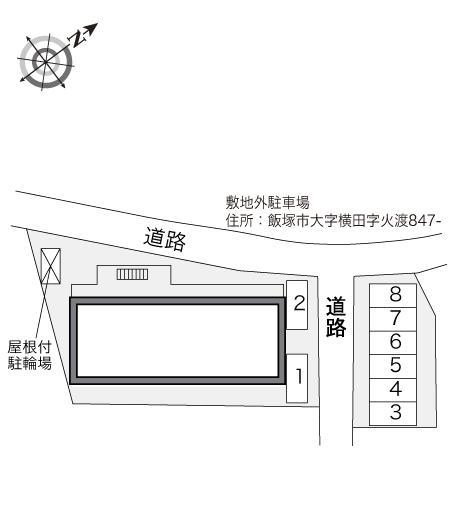 ドミール横田Ⅱ(34057)　敷地外駐車場の駐車配置図