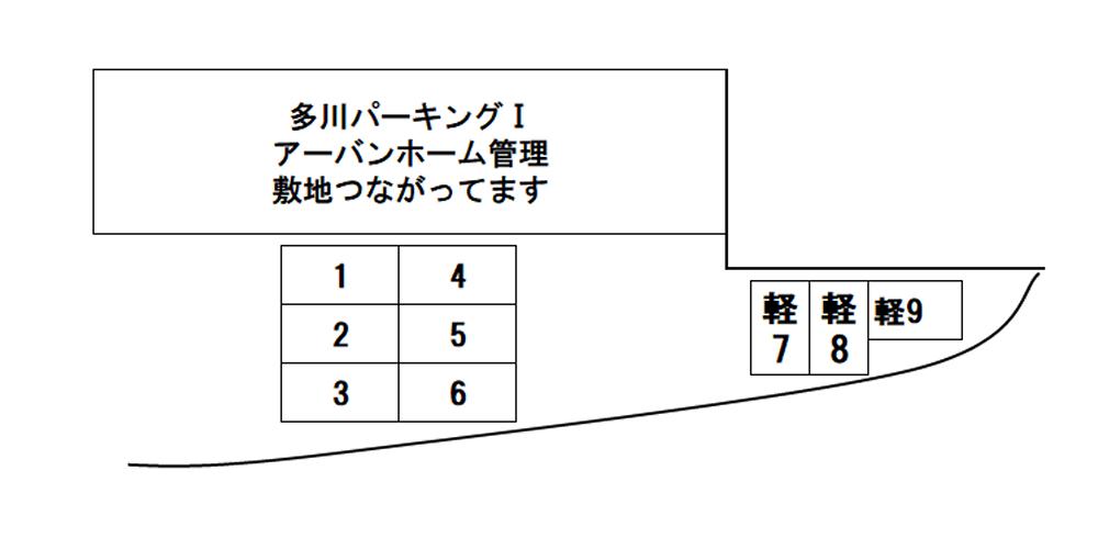 多川パーキングⅡの駐車配置図
