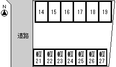 プレステージ上町パーキングの駐車配置図
