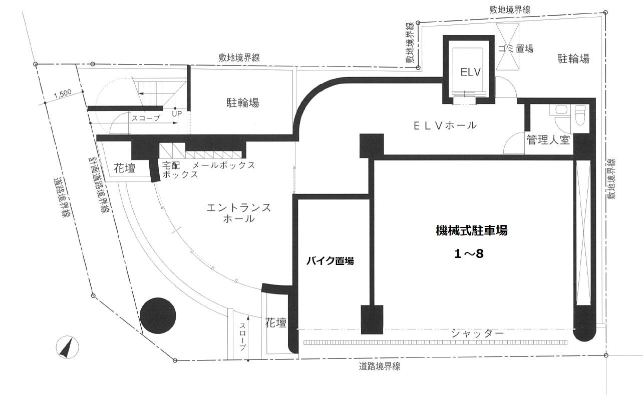 グリフィン横浜・メディオ駐車場の駐車配置図
